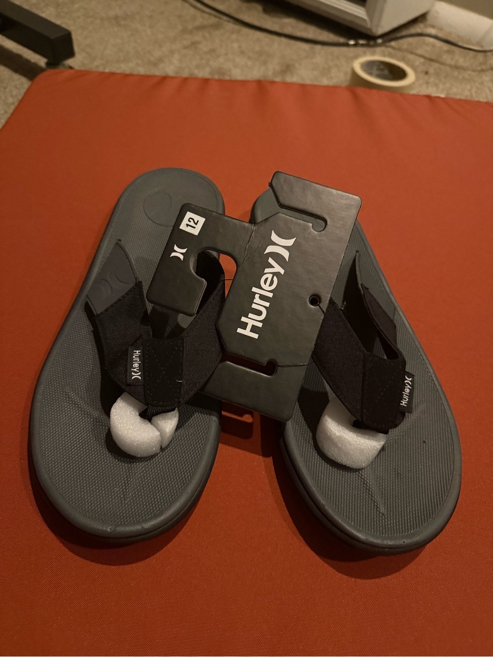 Hurley Youth Black and Gray Cushioned Flip Flops